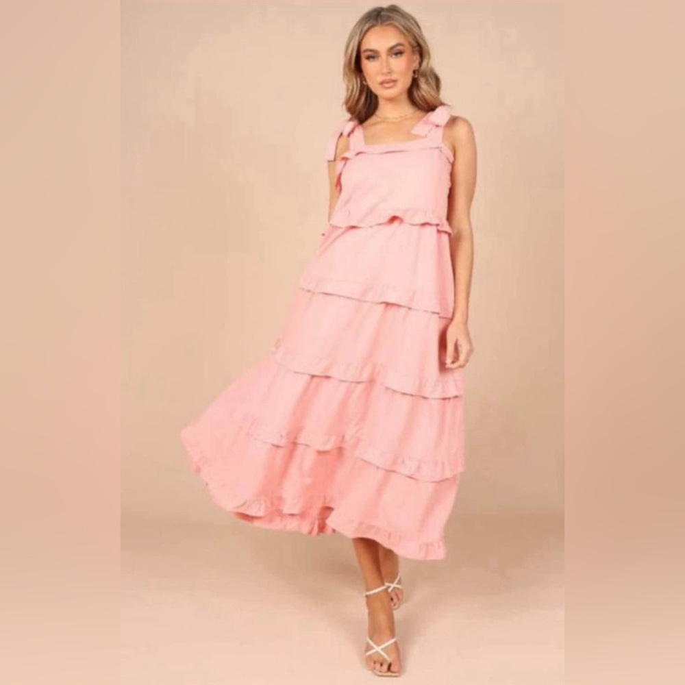 Petal and Pup Womens Pissaro Bow Sleeve Maxi Dress - Blush Pink